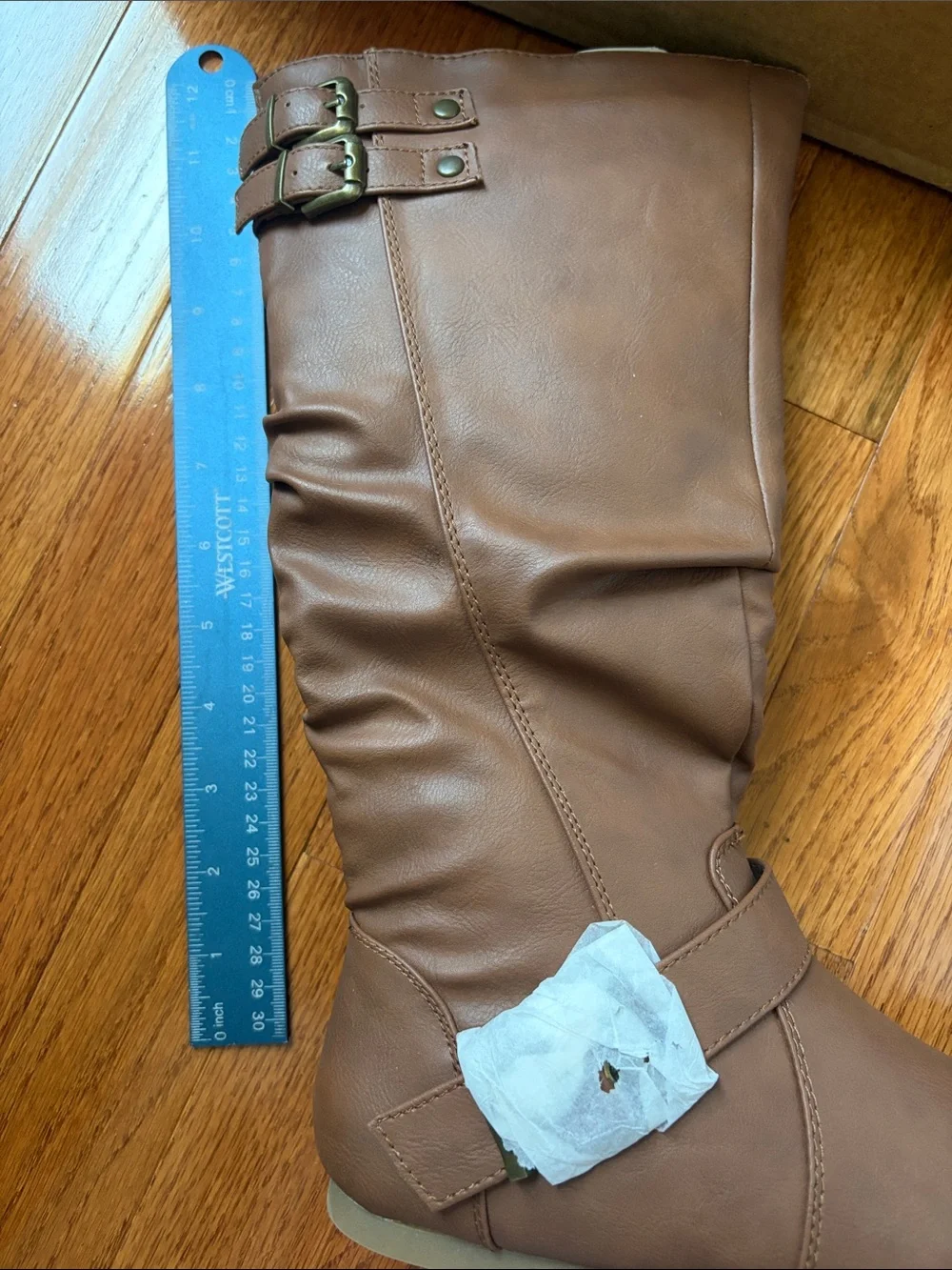 Brown Mid Calf Buckle Boots - Size 5